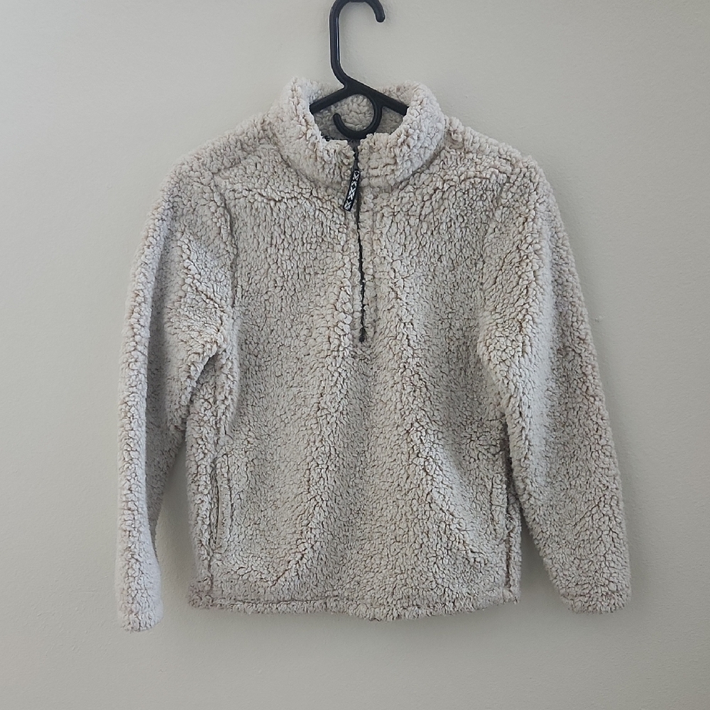 Time and Tru Oatmeal Heather Sherpa Fleece Sweater